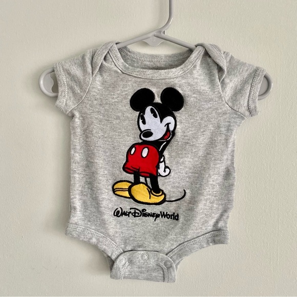 Disney Mickey Mouse 2 Piece Set-Bodysuit & Romper Size 0-3 Months - Picture 2 of 7